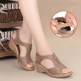 kamames Summer Women Sandals Zipper Wedge Sandals Plus Size Sandals Flat Women Shoes Sandals Ladies Roman Sandals zapatos de mujer 703-0