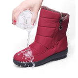 kamames kamames And Winter Middle Boots And Velvet Warm Waterproof Snow Boots Female Students Short Boots Mother Cotton Shoes