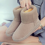 kamames kamames Winter New Flat-Bottomed Woolen Mouth Snow Boots Women's Cotton Shoes Comfortable Short Tube Velvet Pregnant Women's Anti-Skid Shoes