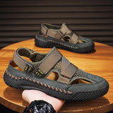 kamames kamames Men's Sandals Summer 2024 New Hollowed-Out Breathable Men's Hole Shoes Non-Slip Handmade Large-Size Outdoor Shoes