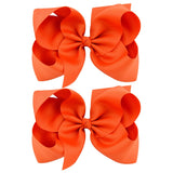 2Pcs/lot 6'' Solid Color Grosgrain Ribbon Bows Hair Clips For Cute Girls Large Handmade Hairpins Barrettes Kids Hair Accessories