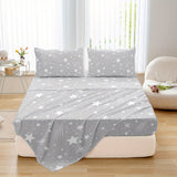 4-Piece Meteor Print Bedding Set - Soft, Breathable Comfort for Bedroom, Guest Room, Hotel - Includes Fitted & Flat Sheets, 2 Pillowcases