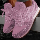 kamames kamames Casual Shoes Fall 2023 New Sequins With Breathable Rhinestone Thick Sole Student Large Size Women's Shoes
