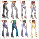 kamames 8241  HOTan and NEWn Fashion Style Skinny Sheath Printing Bell-Bottom Pants Women's Pants Casual Pants Factory Direct Supply