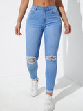 NEW Essnce Ripped Raw Cut Skinny Jeans