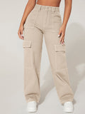 NEW PETITE High Waist Flap Pocket Cargo Jeans