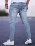 Manfinity Homme Men Cotton Ripped Frayed Cat Scratch Skinny Jeans