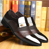 Mens Luxury Patent Leather Slip-On Oxford Shoes - Soft PU Insole, Rubber Sole, Solid Color Design - Perfect for Wedding, Party, Office Formal Events