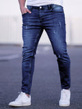 Manfinity Homme Men Cotton Ripped Frayed Cat Scratch Skinny Jeans