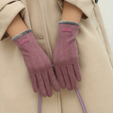 Women's Fleece Lined Winter Gloves, Windproof Touch Screen Outdoor Thermal Cycling Driving Gloves