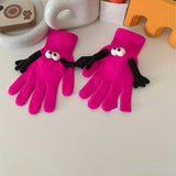 Short Couple Holding Hands Gloves Thick Soft Warm Knit Gloves Autumn Winter Coldproof Split Finger Gloves