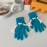 Short Couple Holding Hands Gloves Thick Soft Warm Knit Gloves Autumn Winter Coldproof Split Finger Gloves