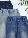 3pcs/Set Young Girl Basic Comfortable Stretchy Jean For Everyday Casual Wear