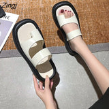 kamames New White Beige Green Platform Flip Flop Ladies Famous Designer Flip Flop Ladies Platform Sandals Slippers Beach Shoes