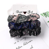 3/5/Pcs Silk Scrunchies Print Leopard Scrunchie Set Elastic Hair Bands Solid Color Fashion Headwear Women Hair Accessories Gift