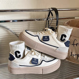 kamames kamames 2023 New Flat Cream Small White Shoes Women's Color Lace Fashion Casual Sports Shoes Board Shoes Women