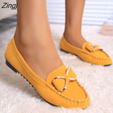 kamames women's loafers Solid Colors Flat ballet shoes Bow Knot Lazy loafers Shallow Casual Slip On Shoes scarpe donna