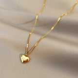 Timeless Dainty Heart-Shaped Stainless Steel Necklace - Elegant & Unisex Design - Perfect for Holiday Parties & Thoughtful Gifts