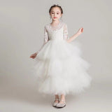 Kamames  Princess Dress Girl Tulle Tutu Little Girl Western Style Children's Dress Host Costume for Piano Performance Flower Girl Wedding Dress