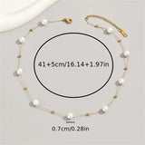 1pc Baroque Faux Pearl Necklace, Elegant Sexy Style Classic Exquisite Stone Beads Beaded Necklace Jewelry, Ideal For Daily Wear