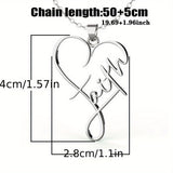 Heart-Shaped Stainless Steel Pendant Necklace Elegant Style Letter Charm Jewelry Faith Accessories For Women & Men