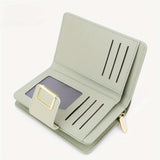 Elegant Solid Color Women's Short Clutch Purse, Multi-Functional Fashion Wallet With Metal Clasp Closure