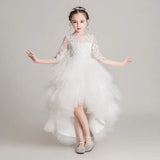 Kamames  Princess Dress Girl Tulle Tutu Little Girl Western Style Children's Dress Host Costume for Piano Performance Flower Girl Wedding Dress