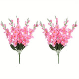 2 Bouquets of 10PCS Artificial Silk Gladiolus Flowers, 24.4in Tall, White, for Home, Wedding, and Garden Arrangement Decoration