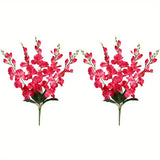 2 Bouquets of 10PCS Artificial Silk Gladiolus Flowers, 24.4in Tall, White, for Home, Wedding, and Garden Arrangement Decoration