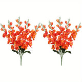 2 Bouquets of 10PCS Artificial Silk Gladiolus Flowers, 24.4in Tall, White, for Home, Wedding, and Garden Arrangement Decoration