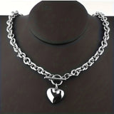 Buy 1 Get 1 Free, 2pcs/set Exquisite Titanium Steel Peach Heart Shaped Necklace and Bracelet Set with O-Chain - Fashionable Unisex Jewelry for Men and Women, Perfect Father's Day Gift or Anniversary Present