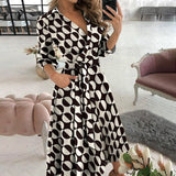 kamames Dresses For Women Robe emme V Neck Floral Printed Boho Beach Dress Estidos de Fiesta Female Robe Vestido Floral 9962