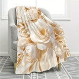 Luxurious White Rose Flannel Throw Blanket - Soft, Warm & Cozy for Couch, Bed, Office, and Travel - Versatile All-Season Gift