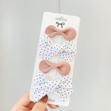 4Pcs/set New Leopard Printed Bowknot Hair Clips For Cute Girls Lace Handmade Hairpins Boutique Barrettes Kids Hair Accessories