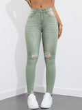 NEW Essnce Ripped Raw Cut Skinny Jeans