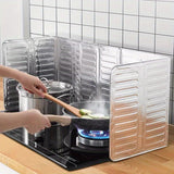 [Hot Selling] 1pc Aluminum Foil Kitchen Splatter Guard - High-Temperature Resistant, Non-Food Grade Metal Oil Baffle for Cooking & Stove Protection