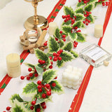 Charming Artificial Red Berry Garland - Classic Holly & Berry Vine for Christmas Home Decor, No Battery Needed