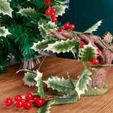 Charming Artificial Red Berry Garland - Classic Holly & Berry Vine for Christmas Home Decor, No Battery Needed