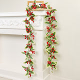 Charming Artificial Red Berry Garland - Classic Holly & Berry Vine for Christmas Home Decor, No Battery Needed