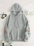 Cozy Women's Plus Size Christmas Print Drawstring Hoodie, Casual Long Sleeve Hoodie for Fall & Winter with Relaxed Fit