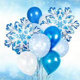 135pcs Winter Wonderland Balloon Set - Blue & White Snowflake, Tassel Accents for Birthday, Christmas, Frozen Themed Parties & More