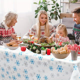 3pcs Winter Wonderland Snowflake Tablecloths - Blue & White, Perfect for Christmas, Frozen Themed Birthdays & Parties, Durable Plastic, 54x108 Inches