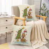 Festive Christmas Pillowcases: Authorized Cartoon Character Design, Linen Cushion, Suitable for Bedroom, Sofa, And Living Room, Machine Washable (Excluding Pillow Core)