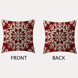 Set of 2 Christmas Snowflake Throw Pillow Covers, Red and White Contemporary Knit Fabric Zippered Cushion Cases, 18x18 inch, 100% Polyester, Machine Washable for Home Decor