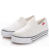 kamames Slip-on Thick-Soled Candy-Colored Canvas Shoes Diamond-Embedded Hand-Painted Canvas Shoes Women's Shoes Korean Style Shoes Tide White Shoes