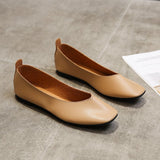 kamames Chunsen Female Flat-Soled Square-Headed Single Shoes Two Shallow-Mouthed Pregnant Grandmother Shoes Retro Semi-Dragging Fairy Lazy Shoes