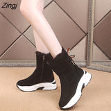 kamames Winter Shoes for Women 2023 Women's Boots Non-slip Waterproof Snow Boots Women Thick Plush Zipper Warm Women's Ankle Boots