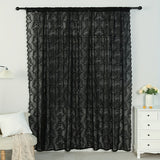 1pc Exquisite Black Lace Curtain - Luxurious Rod Pocket Window Treatment for Bedroom, Office, Kitchen, Living Room, and Study - Elevate Your Home's Ambiance with Style, Comfort, and Privacy