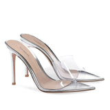 kamames Print High-Heeled Pointed PVC Fashion Slippers Large Size Sandals Mules Chengdu Women's Shoes