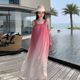 kamames kamames Dress Seaside Pink Sling Chiffon Dress Super Fairy Big Skirt